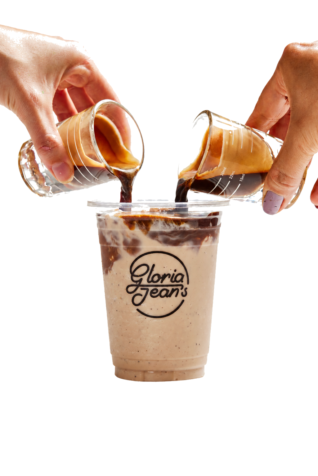 Gloria Jean's iced coffee being prepared